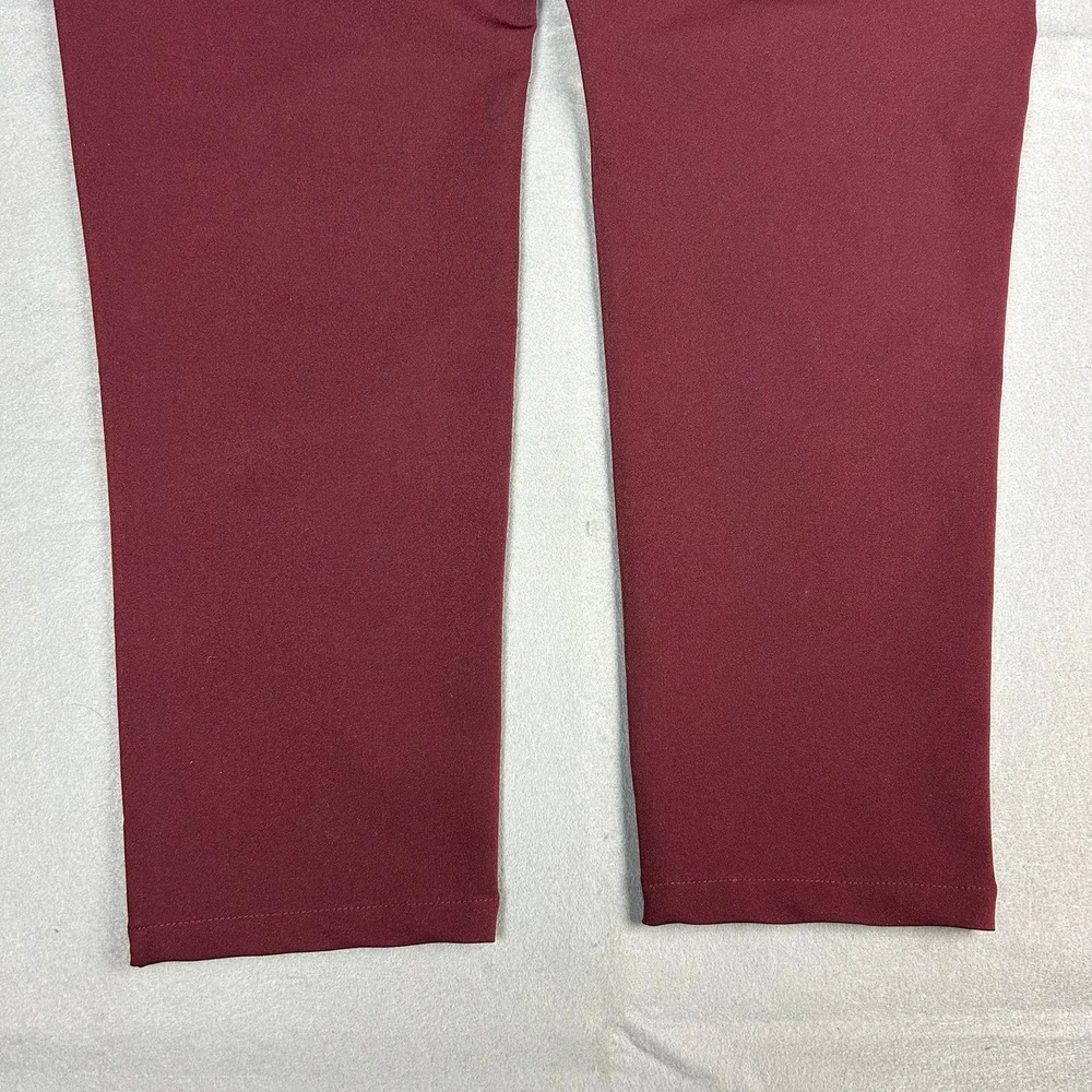 Plaid&Plain Dress Pants Skinny Fit Mens 34x26 Burgundy 6101# - Picture 12 of 12